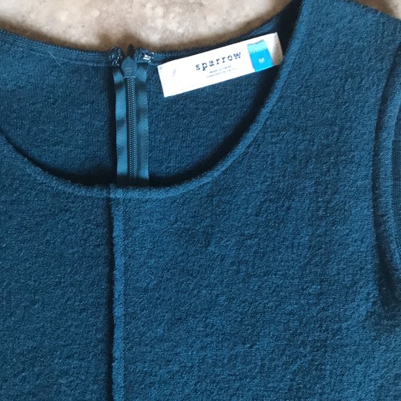 Green wool Anthropologie shift dress. Has pockets! - Picture 2 of 3